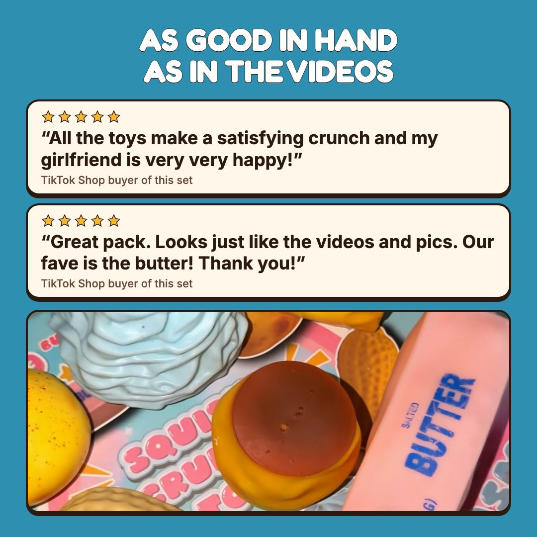 Buyer reviews of the crunchy squishy set